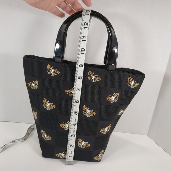 Talbots Black And Gold Butterfly Handbag - Picture 4 of 10